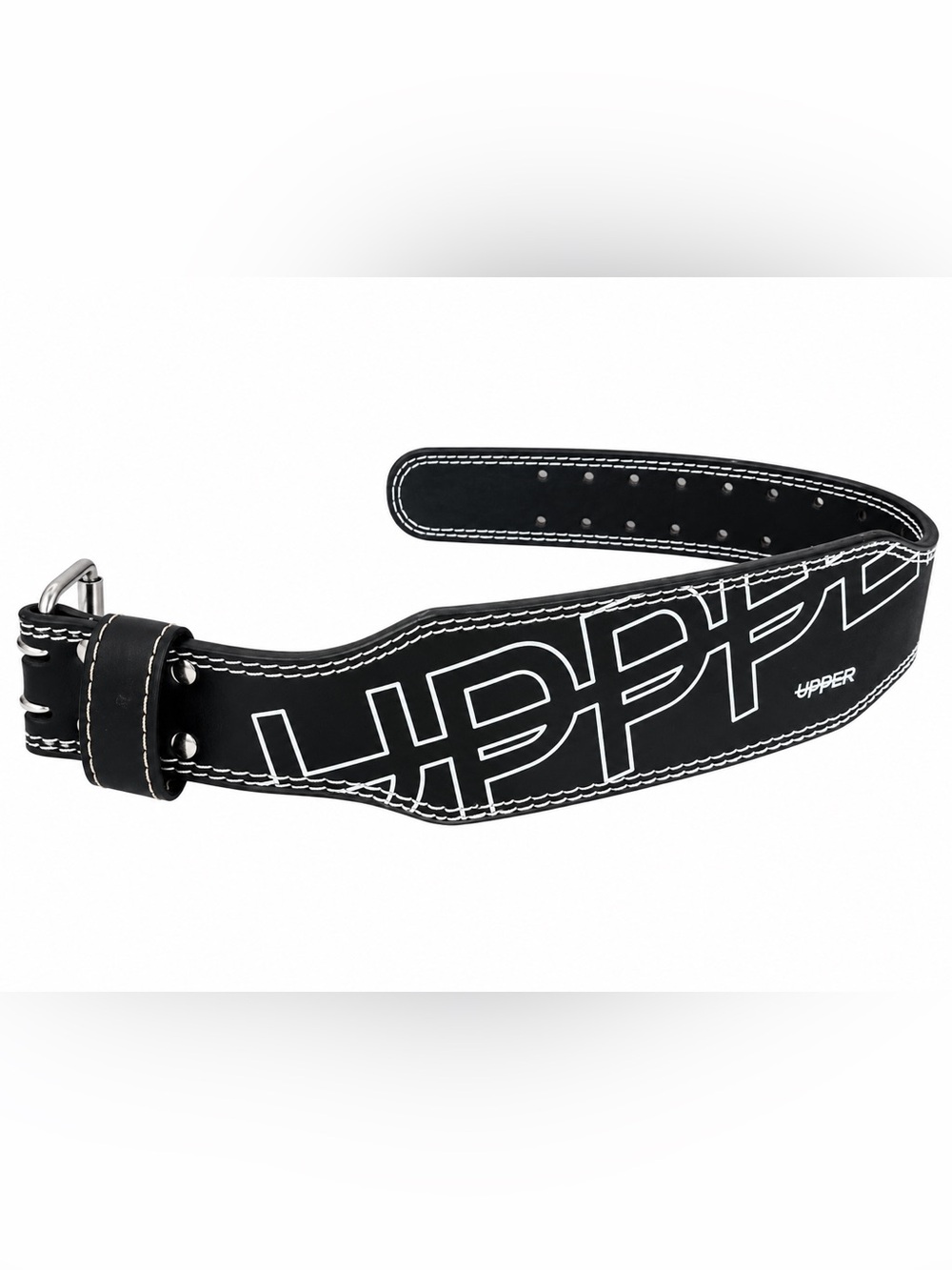 UPPPER Weightlifting Belt Black White Double Prong Lifting Belt XS-S 20-31”